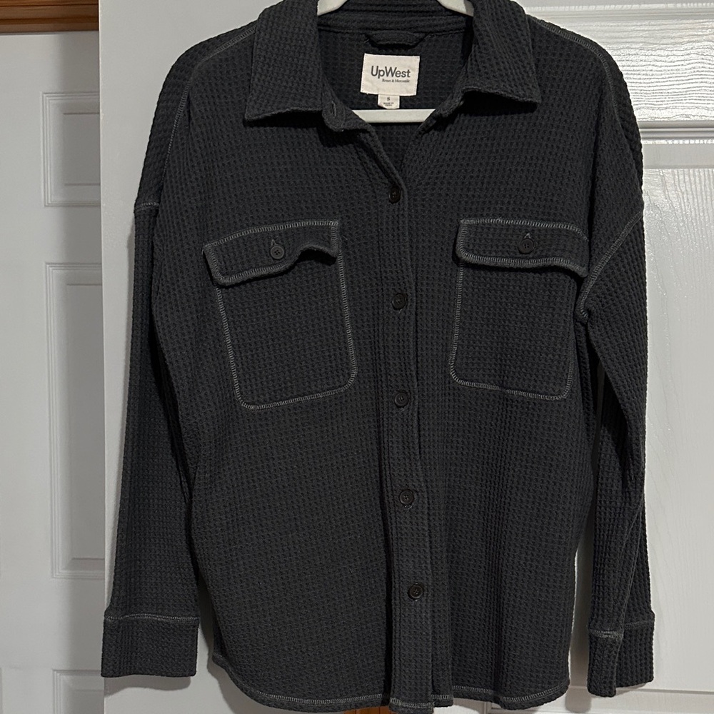 UpWest Gray Waffle Button-Up Shirt